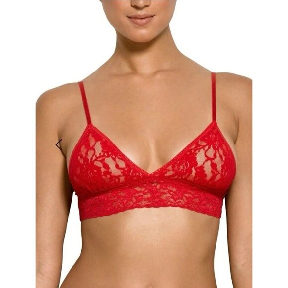 Hanky Panky Signature Lace Red Padded Triangle Bralette Size L NWT Made in USA - Picture 1 of 7